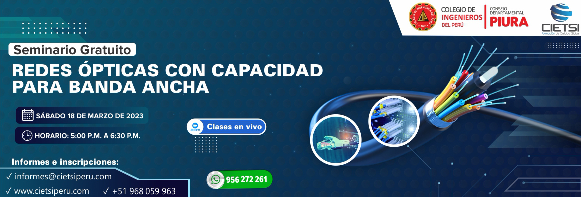 SEMINARIO REDES ÓPTICAS CON CAPACIDAD PARA BANDA ANCHA 2023